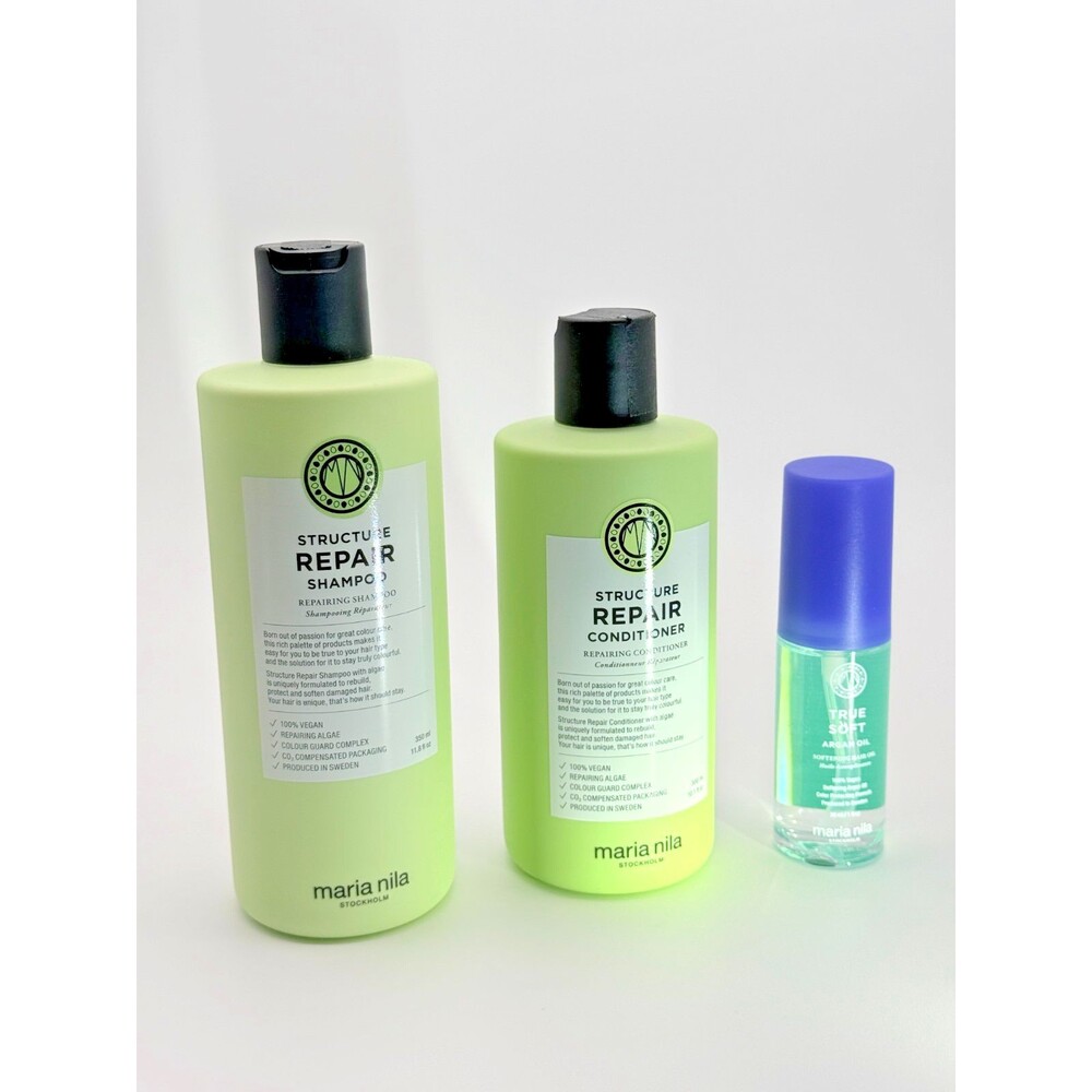 Maria Nila Structure Repair Shampoo & Conditioner Set + Argan Oil Vegan HTF